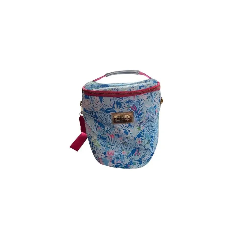 Lilly Pulitzer Blue Floral Insulated Lunch Bag / Cooler Tote